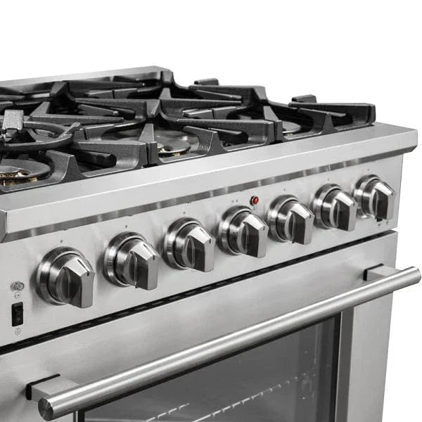 Forno Capriasca - 36 in. Professional Freestanding Range with Gas Stove and Gas Oven FFSGS6260 - 36 - Farmhouse Kitchen and Bath