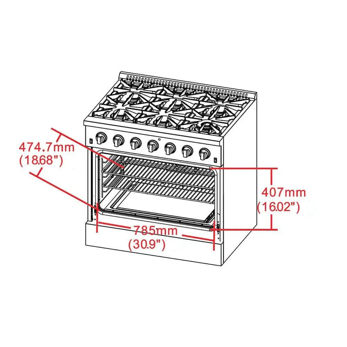 Forno Capriasca - 36 in. Professional Freestanding Range with Gas Stove and Gas Oven FFSGS6260 - 36 - Farmhouse Kitchen and Bath