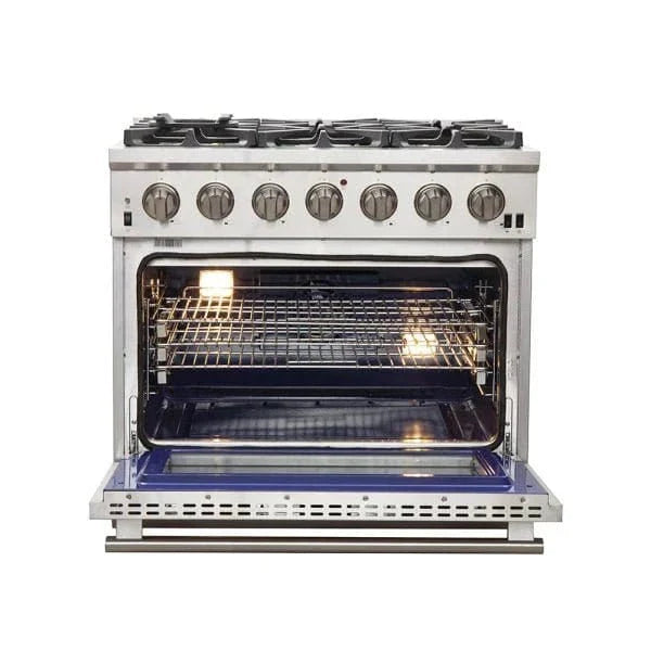 Forno Capriasca - 36 in. Professional Freestanding Range with Gas Stove and Gas Oven FFSGS6260 - 36 - Farmhouse Kitchen and Bath