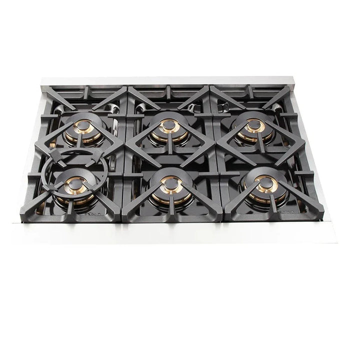 Forno Capriasca - 36 in. Titanium Professional Freestanding Dual Fuel Range in Stainless Steel, FFSGS6187 - 36 - Farmhouse Kitchen and Bath