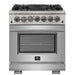 Forno Capriasca - Titanium 30 in. Professional Freestanding Dual Fuel Range, FFSGS6187 - 30 - Farmhouse Kitchen and Bath