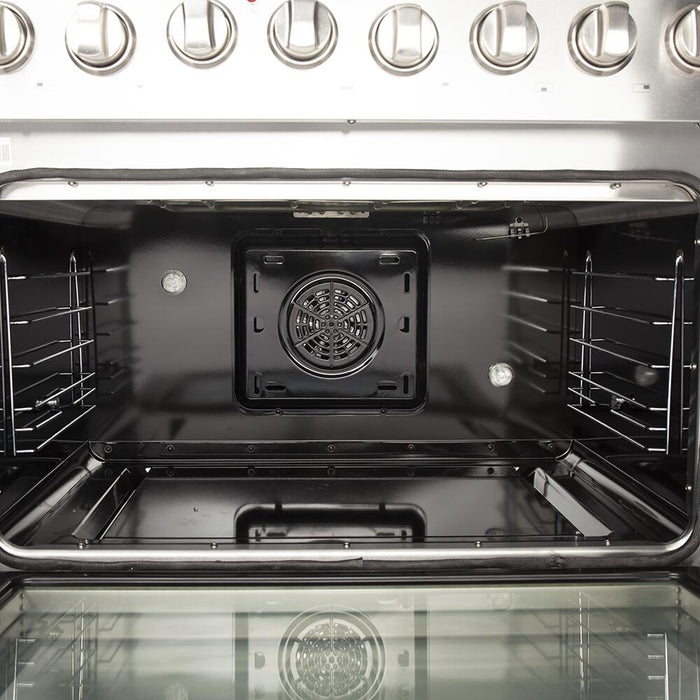 Forno Galiano Gold Professional - 36 in. 5.36 cu. ft. Freestanding Dual Fuel Range with Gas Stove and Electric Oven in Stainless Steel, FFSGS6156 - 36 - Farmhouse Kitchen and Bath