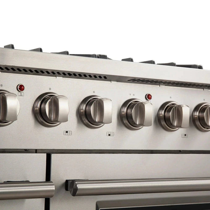 Forno Galiano Professional - 48 in. Range with Gas Stove and Gas Oven, Stainless Steel, FFSGS6244 - 48 - Farmhouse Kitchen and Bath