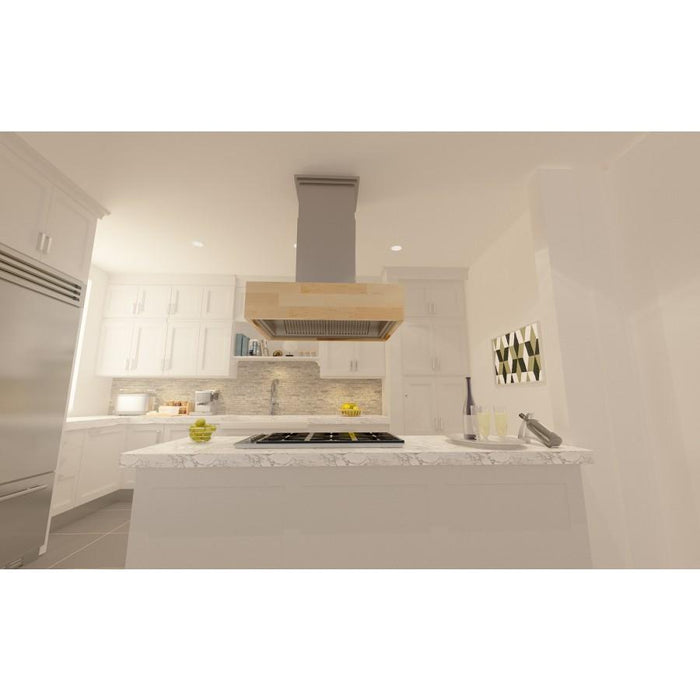 ZLINE 48" Remote Blower Wooden Island Range Hood, 681iM-RD-48 - Farmhouse Kitchen and Bath