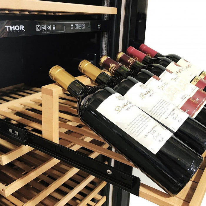 THOR 24 Inch Dual Zone Wine Cooler, 162 Wine Bottle Capacity TWC2403DI - Farmhouse Kitchen and Bath
