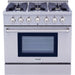 THOR 36″ Pro - style 6 Stainless Steel Burner Gas Range, HRG3618U - Farmhouse Kitchen and Bath