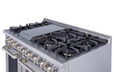 THOR 48″ - 6 Burner Stainless Steel Professional Propane Range, HRG4808ULP - Farmhouse Kitchen and Bath
