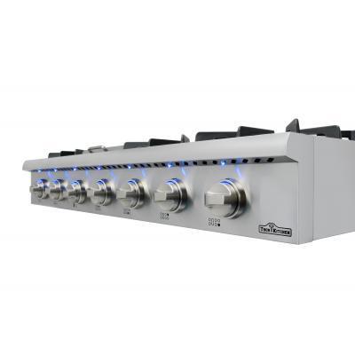 THOR 48" Professional Propane Rangetop in Stainless Steel, HRT4806ULP - Farmhouse Kitchen and Bath