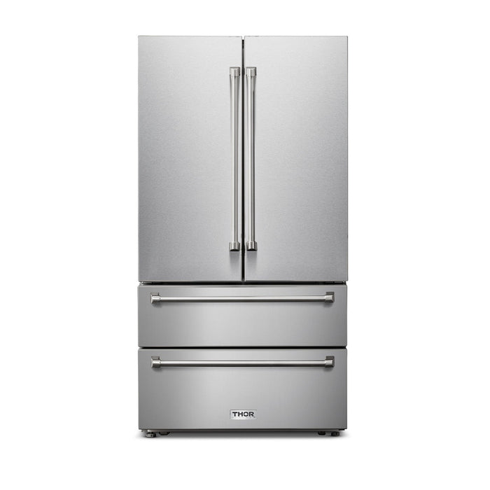 THOR 36 Inch Professional French Door Refrigerator with Freezer Drawers TRF3602 - Farmhouse Kitchen and Bath