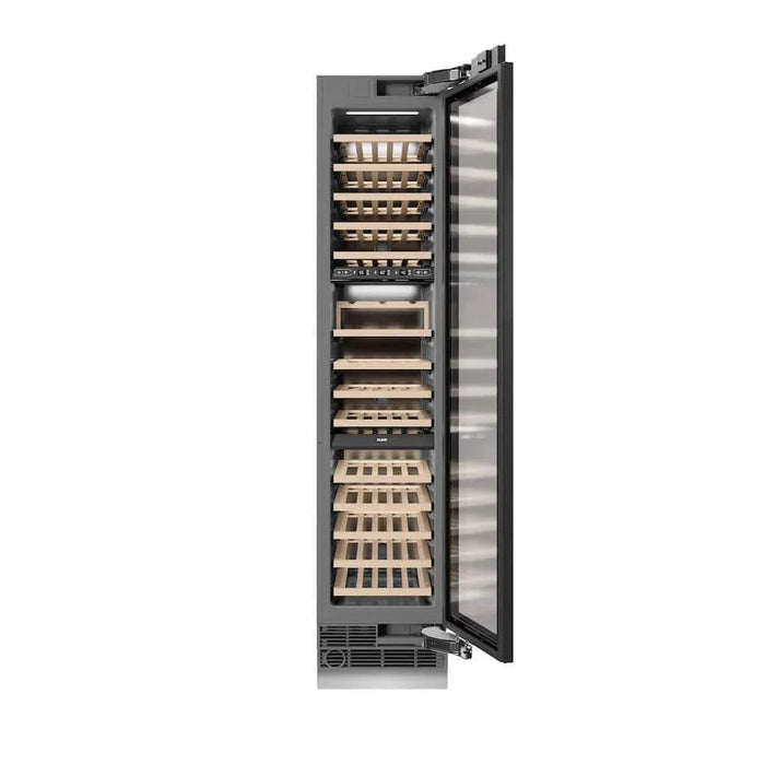 ZLINE 18" Triple Zone 68 Bottle Panel Ready Column Right Hinge Wine Cooler Matte Black RBCWVRZ-18-MB09K