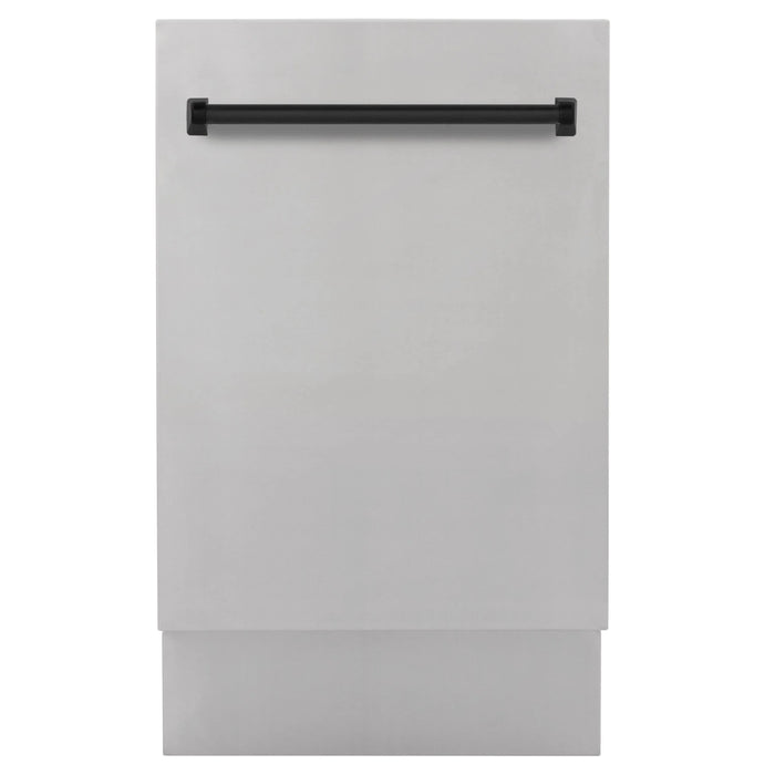 ZLINE Autograph 18" Dishwasher Stainless Door, Black DWVZ-304-18 - Farmhouse Kitchen and Bath