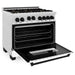 ZLINE 36" Autograph Range, DuraSnow, White Door, Black, RGSZ-WM-36-MB - Farmhouse Kitchen and Bath