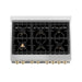 ZLINE Autograph Edition 36" 4.6 cu. ft. Dual Fuel Range with Gas Stove and Electric Oven in Stainless Steel with Accents RAZ-36-G - Farmhouse Kitchen and Bath