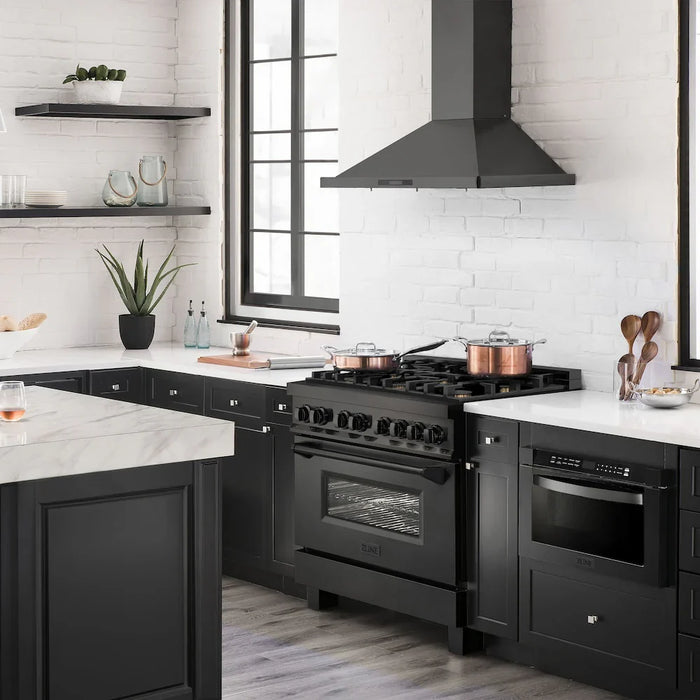 ZLINE 36 " Kitchen Package Range , Range Hood , Microwave  , Dishwasher ,  4KP-RABRH36-MWDW09K