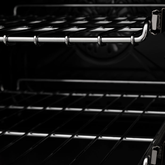 ZLINE 36" Autograph Range, DuraSnow, White Door, Black, RGSZ-WM-36-MB - Farmhouse Kitchen and Bath