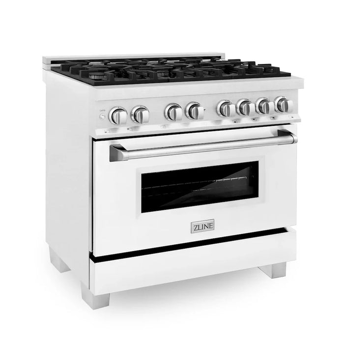 ZLINE 36" Bundle Range RAS-WM-36 & Range Hood 8654WM-36, 2KP-RASWMRH3609K