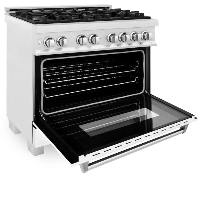 ZLINE 36" Bundle Range RAS-WM-36 & Range Hood 8654WM-36, 2KP-RASWMRH3609K