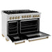 ZLINE 48" Autograph Gas Range, DuraSnow, Stainless  RGSZ-SN-48-CB - Farmhouse Kitchen and Bath