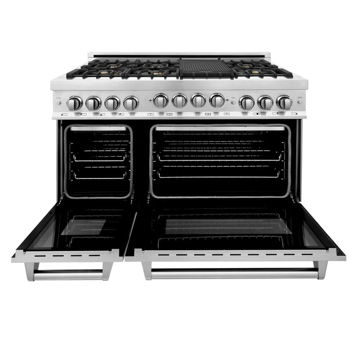ZLINE 48" Range with Gas Stove and Gas Oven, Stainless Steel, RG-BR-48 - Farmhouse Kitchen and Bath