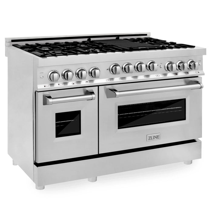 ZLINE 48" Bundle Range RG48 & Wall Range Hood KB-48, 2KP-RGRH48 - Farmhouse Kitchen and Bath