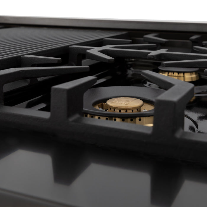 ZLINE 48" Range with Gas Stove and Gas Oven, Stainless Steel, RGB-48 - Farmhouse Kitchen and Bath