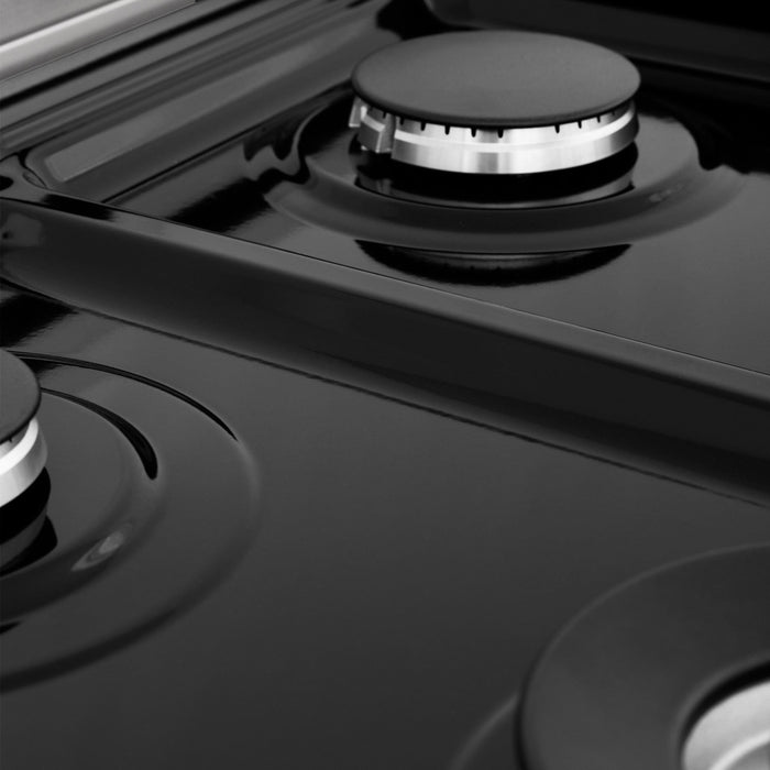 ZLINE 48" Gas Range, DuraSnow, Stainless Steel, Blue Gloss, RGS-BG-48 - Farmhouse Kitchen and Bath