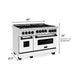 ZLINE 48" Autograph Gas Range, DuraSnow, White Door, RGSZ-WM-48-MB - Farmhouse Kitchen and Bath