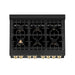 ZLINE 36" Autograph Gas Range, Black Stainless, Gold Accents, RGBZ-36-G - Farmhouse Kitchen and Bath