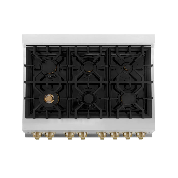 ZLINE 36" Autograph Edition, Range Gas Stove and Gas Oven, RGZ-WM-36-CB - Farmhouse Kitchen and Bath