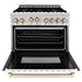 ZLINE 36" Autograph Edition, Gas Range, White Door, RGZ-WM-36-G - Farmhouse Kitchen and Bath