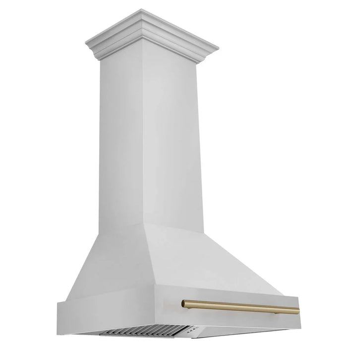 ZLINE 30" Autograph Stainless Wall Range Hood, White, 8654STZ-30-CB09K