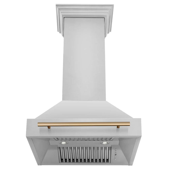 ZLINE 30" Autograph Stainless Wall Range Hood, White, 8654STZ-30-CB09K