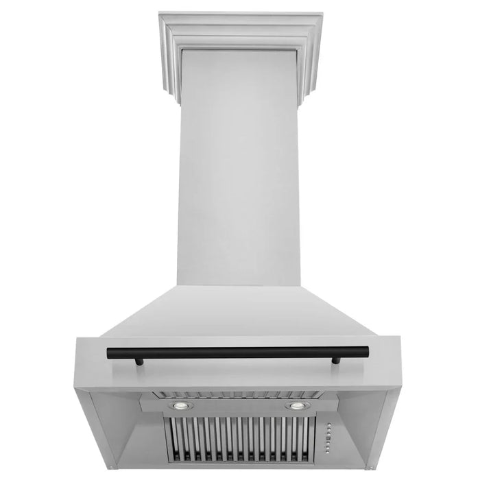 ZLINE 30" Autograph Stainless Wall Range Hood, White, 8654STZ-30-MB09K
