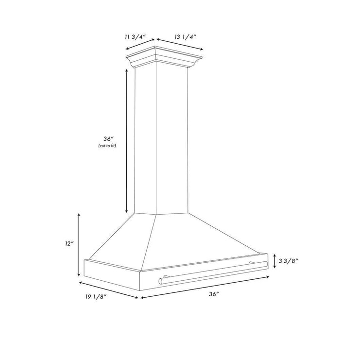 ZLINE Convertible Black Stainless Steel Wall Mount Range Hood BSKB4X-3609K