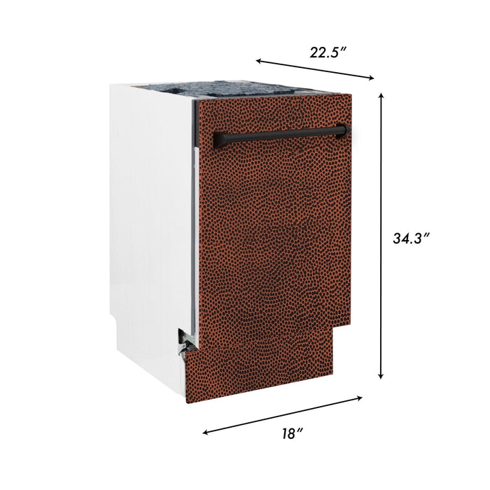 ZLINE 18" Dishwasher, Hammered Copper panel, Stainless Tub, DWV - HH - 18 - Farmhouse Kitchen and Bath