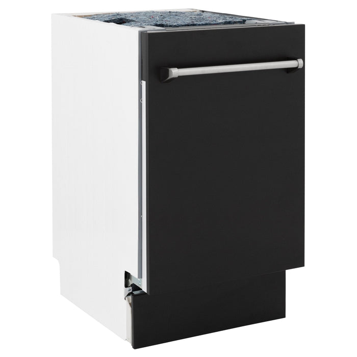 ZLINE 18" Dishwasher in Black matt panel, Stainless Tub, DWV - BLM - 18 - Farmhouse Kitchen and Bath