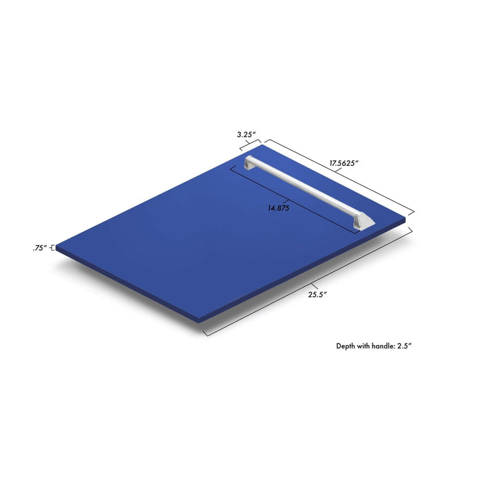 ZLINE 18" Dishwasher in Blue matt panel, Stainless Tub, DWV - BM - 18 - Farmhouse Kitchen and Bath