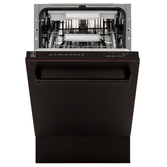 ZLINE 18" Dishwasher, Oil Rubbed Bronze panel, Stainless Tub, DWV - ORB - 18 - Farmhouse Kitchen and Bath