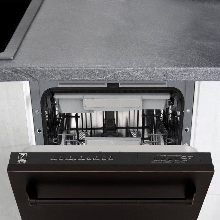 ZLINE 18" Dishwasher, Oil Rubbed Bronze panel, Stainless Tub, DWV - ORB - 18 - Farmhouse Kitchen and Bath