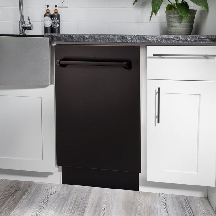 ZLINE 18" Dishwasher, Oil Rubbed Bronze panel, Stainless Tub, DWV - ORB - 18 - Farmhouse Kitchen and Bath