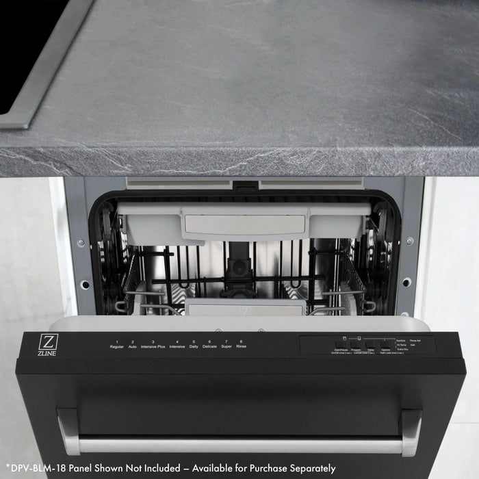 ZLINE 18" Tallac Series 3rd Rack Top Control Dishwasher in Custom Panel Ready with Stainless Steel Tub, DWV - UF - 18 - Farmhouse Kitchen and Bath
