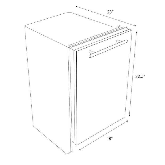 ZLINE 18" White Matte with Stainless Steel Tub, DW - WM - H - 18 - Farmhouse Kitchen and Bath