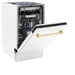 ZLINE 18"Autograph Dishwasher, White door, Gold Handle, DWVZ - WM - 18 - G - Farmhouse Kitchen and Bath