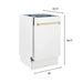 ZLINE 18"Autograph Dishwasher, White door, Gold Handle, DWVZ - WM - 18 - G - Farmhouse Kitchen and Bath