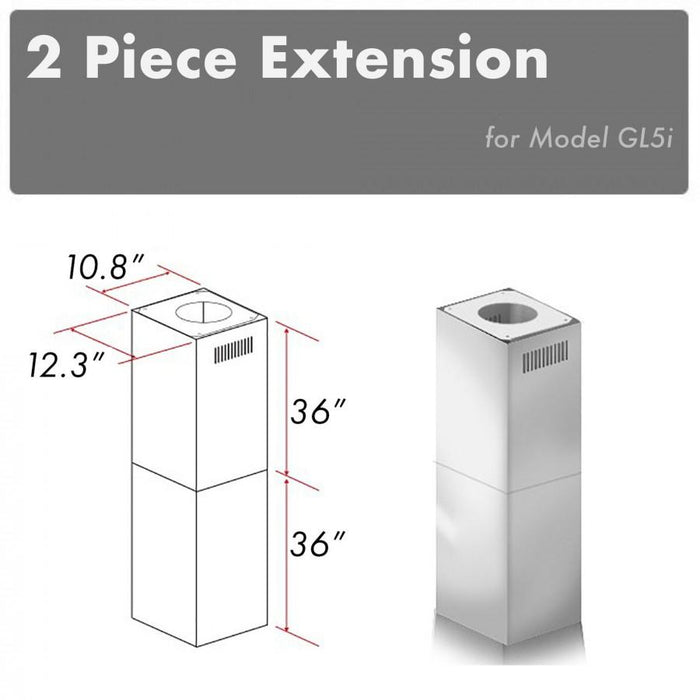 ZLINE 2 Piece Chimney Extension for 10ft - 12ft Ceiling, 2PCEXT - GL5i - Farmhouse Kitchen and Bath