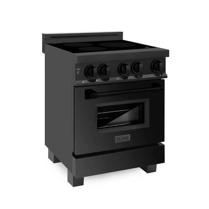ZLINE 24" 2.8 cu. ft. Induction Range with a 3 Element Stove and Electric Oven in Black Stainless Steel RAIND - BS - 24 - Farmhouse Kitchen and Bath