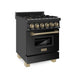 ZLINE 24" Autograph Dual Fuel Range Black Stainless, Bronze RABZ - 24 - CB - Farmhouse Kitchen and Bath