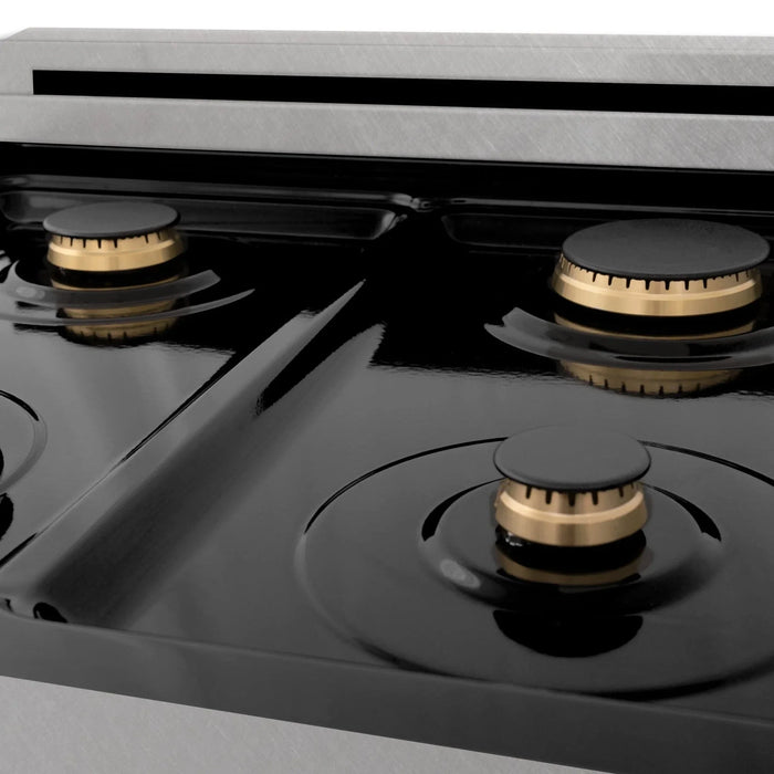 ZLINE 24" Autograph Gas Range, DuraSnow, White Door, RGSZ - WM - 24 - MB - Farmhouse Kitchen and Bath