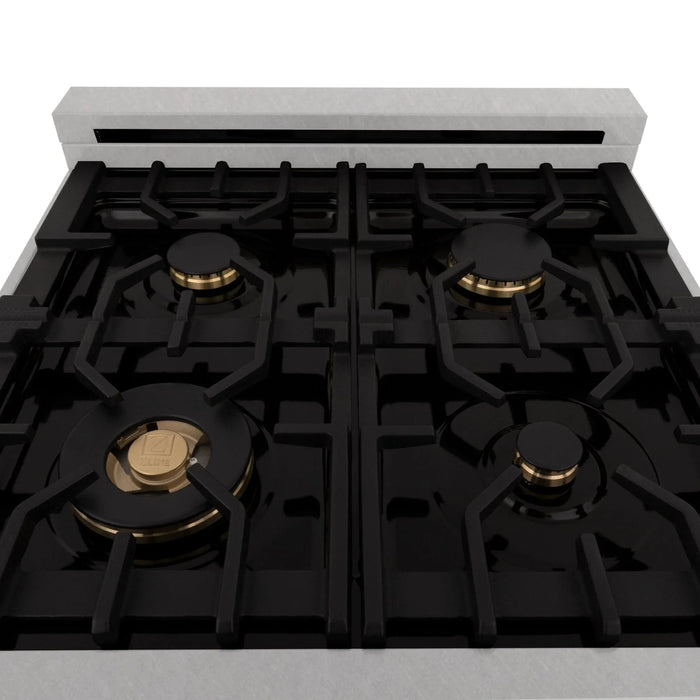 ZLINE 24" Autograph Gas Range, DuraSnow, White Door, RGSZ - WM - 24 - MB - Farmhouse Kitchen and Bath