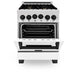 ZLINE 24" Autograph Gas Range, DuraSnow, White Door, RGSZ - WM - 24 - MB - Farmhouse Kitchen and Bath